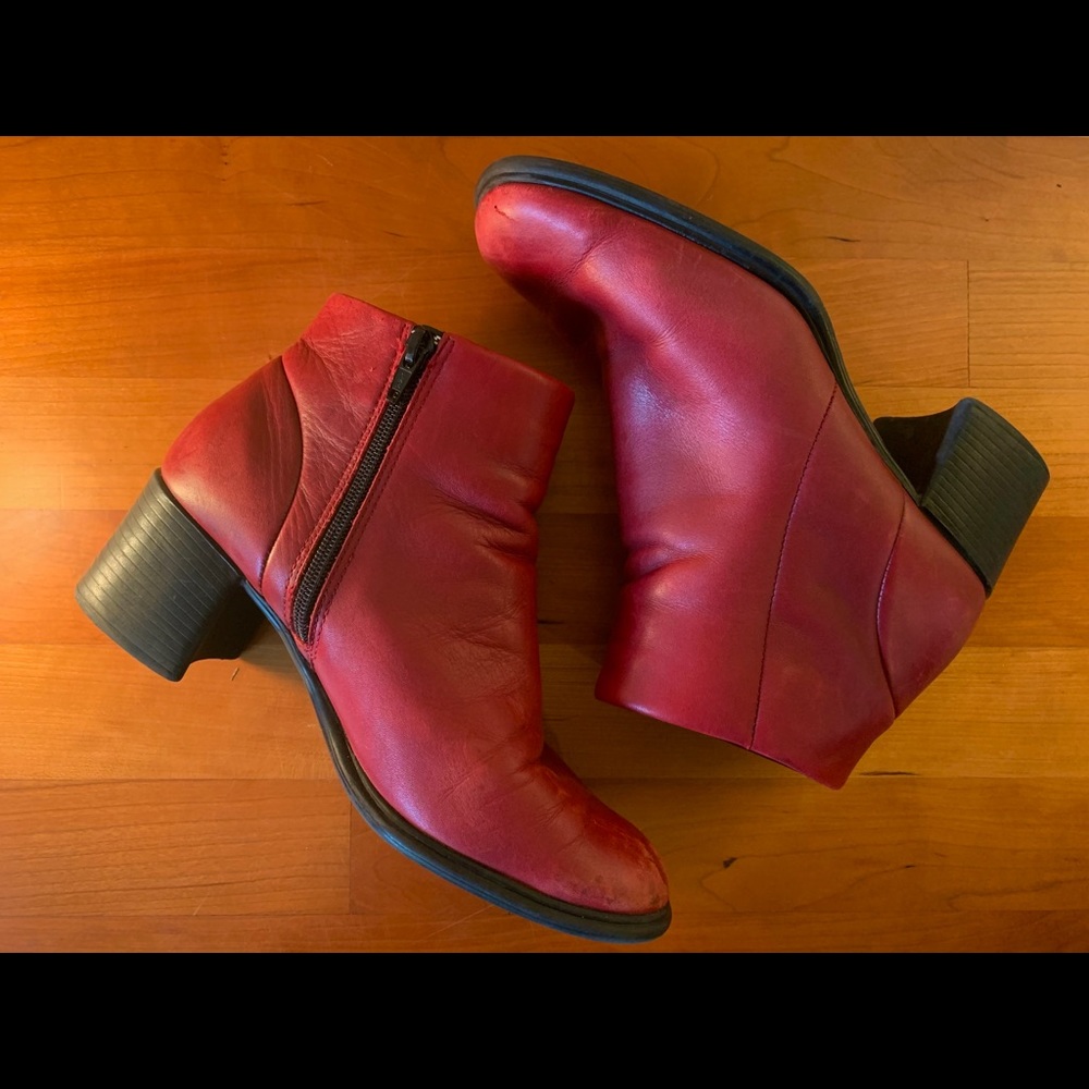 Red Leather Boots